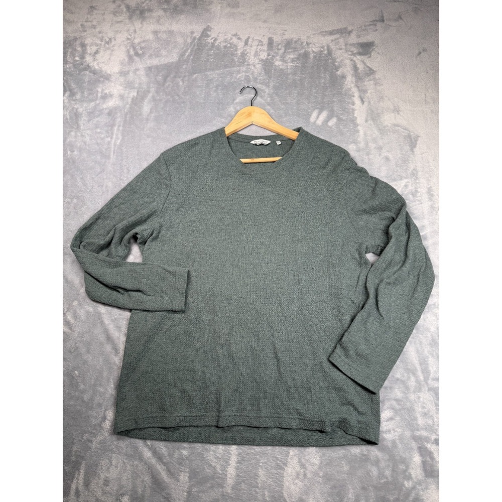 English Laundry Long Sleeve Crew Neck Shirt Mens Large Green Cotton Regular Fit